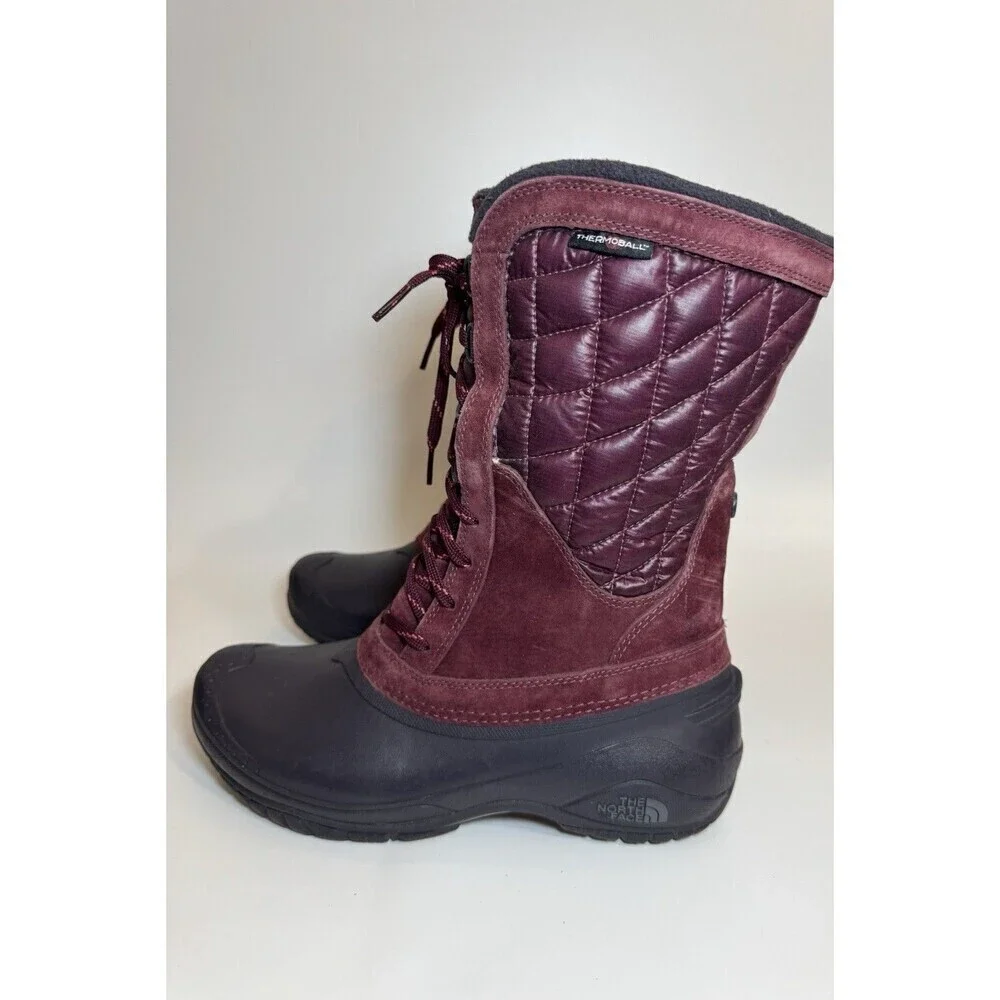 The North Face authentically burgundy waterproof lace-up boots size 9